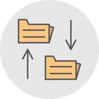 File Sharing Line Filled Light Icon vector