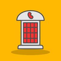 Phone Booth Filled Shadow Icon vector