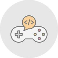 Game Develop Line Filled Light Icon vector