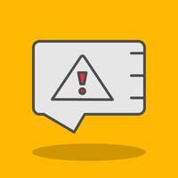 Alert Filled Shadow Icon vector