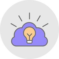 Brainstorming Line Filled Light Icon vector