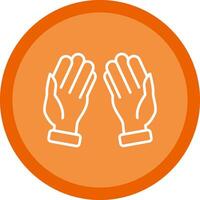 Praying Line Multi Circle Icon vector