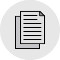 Document Line Filled Light Icon vector