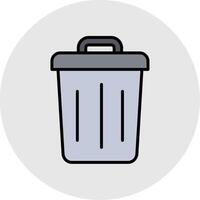 Trash Line Filled Light Icon vector