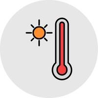 Thermometer Line Filled Light Icon vector