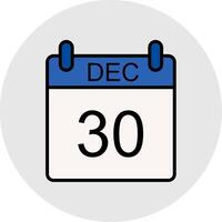 December Line Filled Light Icon vector