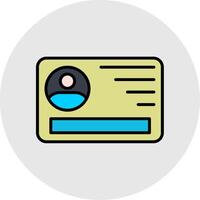 Id Card Line Filled Light Icon vector