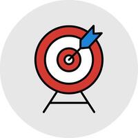 Target Line Filled Light Icon vector