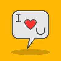 I Love You Filled Shadow Icon vector