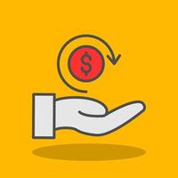 Return Of Investment Filled Shadow Icon vector