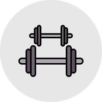 Dumbbell Line Filled Light Icon vector