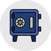 Safe Box Line Filled Light Icon vector