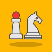 Chess Filled Shadow Icon vector