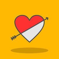 Heart Filled Shadow Icon vector