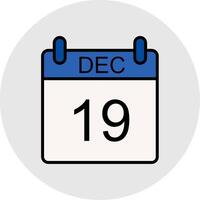 December Line Filled Light Icon vector