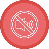 No Sound Line Multi Circle Icon vector