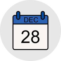 December Line Filled Light Icon vector