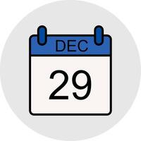 December Line Filled Light Icon vector