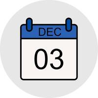 December Line Filled Light Icon vector