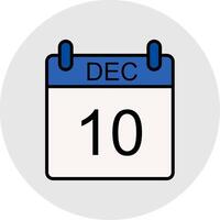 December Line Filled Light Icon vector