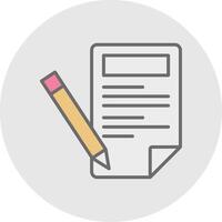 Content writing Line Filled Light Icon vector