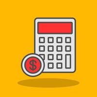 Calculator Filled Shadow Icon vector