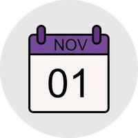 November Line Filled Light Icon vector