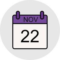 November Line Filled Light Icon vector