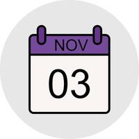 November Line Filled Light Icon vector