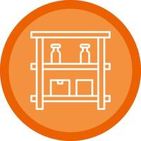 Shelves Line Multi Circle Icon vector