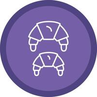 Croissant Line Multi Circle Icon vector