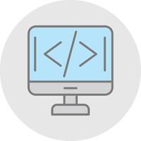 Programming Line Filled Light Icon vector