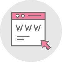 Web Page Line Filled Light Icon vector