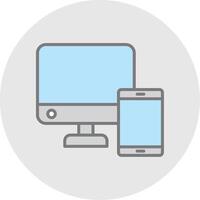 adaptado web desarrollo línea lleno ligero icono vector