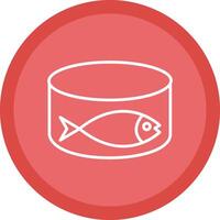 Tuna Can Line Multi Circle Icon vector