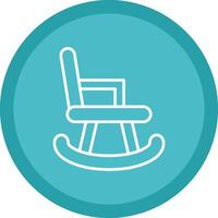 Rocking Chair Line Multi Circle Icon vector