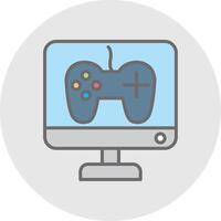 juego desarrollo línea lleno ligero icono vector