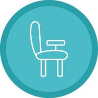 Desk Chair Line Multi Circle Icon vector