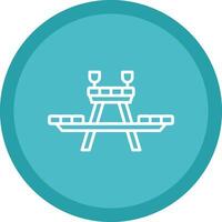 Picnic Table Line Multi Circle Icon vector