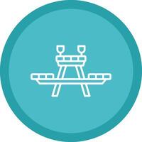 Picnic Table Line Multi Circle Icon vector