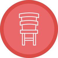 Dining Chair Line Multi Circle Icon vector