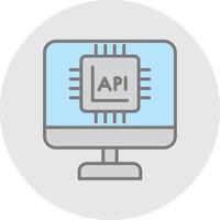 Api Interface Line Filled Light Icon vector