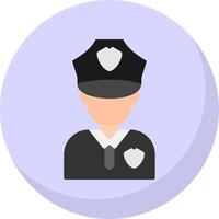 Police Man Flat Bubble Icon vector