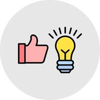 Idea Bulb Line Filled Light Icon vector