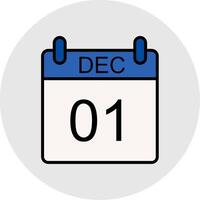 December Line Filled Light Icon vector