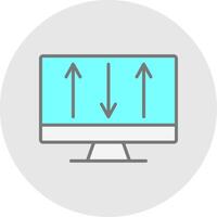 Server Control Line Filled Light Icon vector