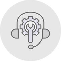 Tech Support Line Filled Light Icon vector