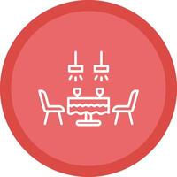 Dining Table Line Multi Circle Icon vector