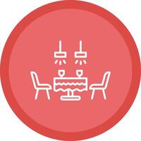 Dining Table Line Multi Circle Icon vector