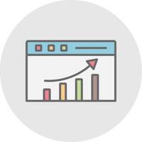 seo actuación línea lleno ligero icono vector